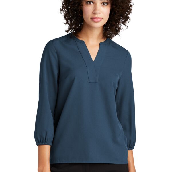 Women's Stretch Crepe 3/4 Sleeve Blouse Thumbnail