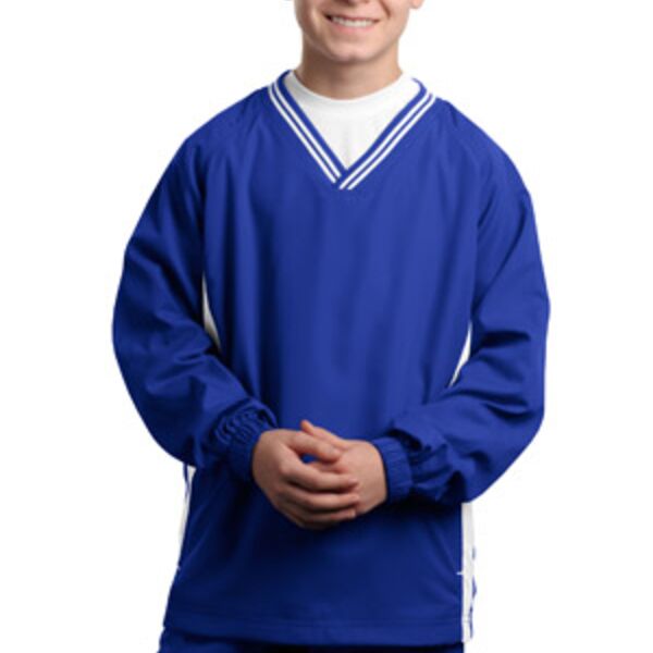 Youth Tipped V Neck Raglan Wind Shirt Thumbnail