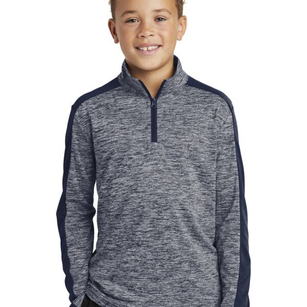 ® Youth PosiCharge ® Electric Heather Colorblock 1/4 Zip Pullover Thumbnail